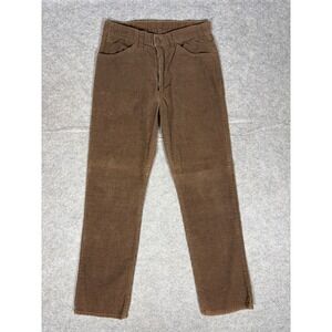 Vintage Levis 519 Corduroy Pants Mens 33x30 Brown Slim Straight White Tab 1979